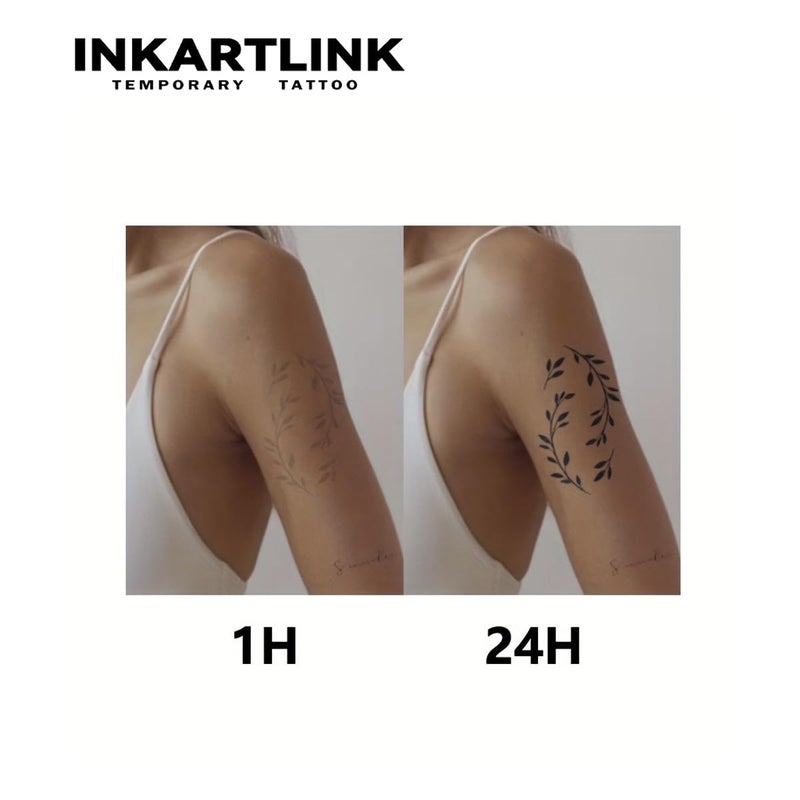 INKARTLINK Semi Permanent Tattoo, large female flower tattoo, beautiful and realistic design, fun tattoo experience, cruelty-free, non-reflective, waterproof (Lily) - Image 5
